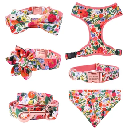 Classic Floral Dog Harness and Leash Set | PetPal365
