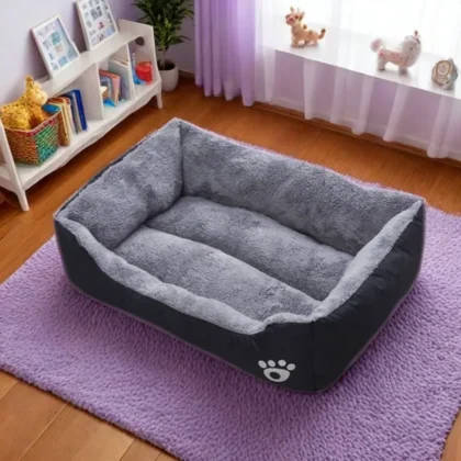 Black Dog Bed Plush Sleeping Bed | PetPal365