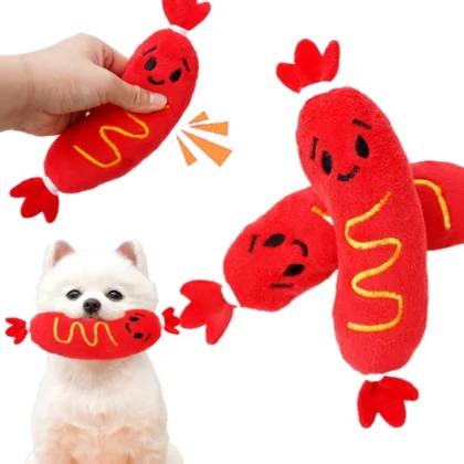 Hot Dog Squeaky Plush Toy | PetPal365