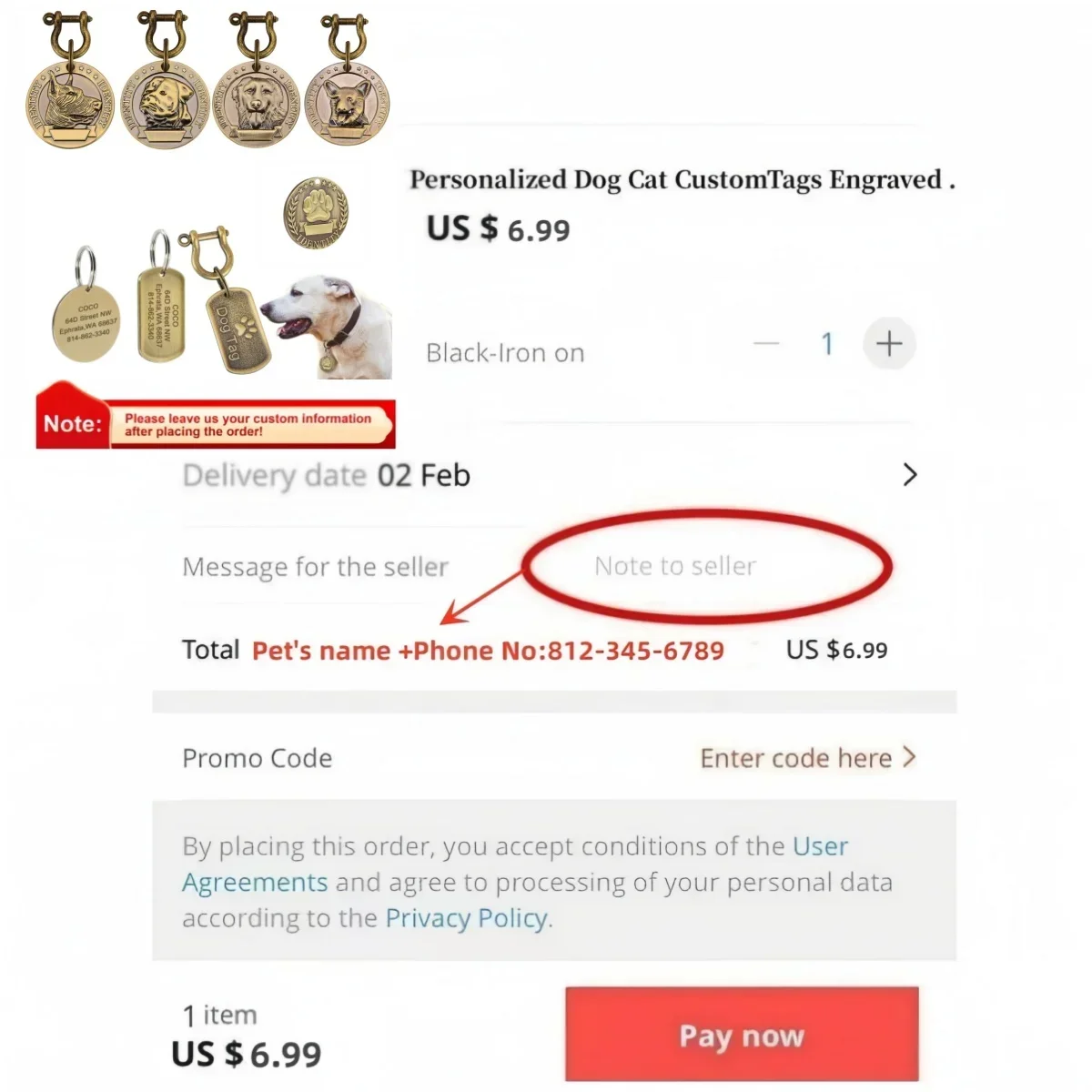 VIP Pets ID Tag Customizable Engraved | PetPal365