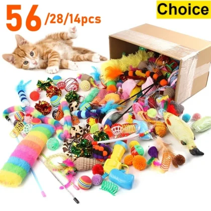 56pcs/28pcs/14pcs Cat Toys Mixed Pack. A