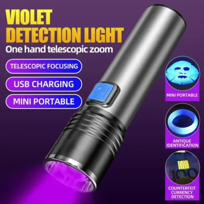 USB Rechargeable UV Flashlight For Pet