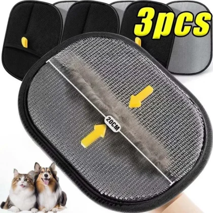 3pcs Pet Grooming Cleaning Glove Double-Sided