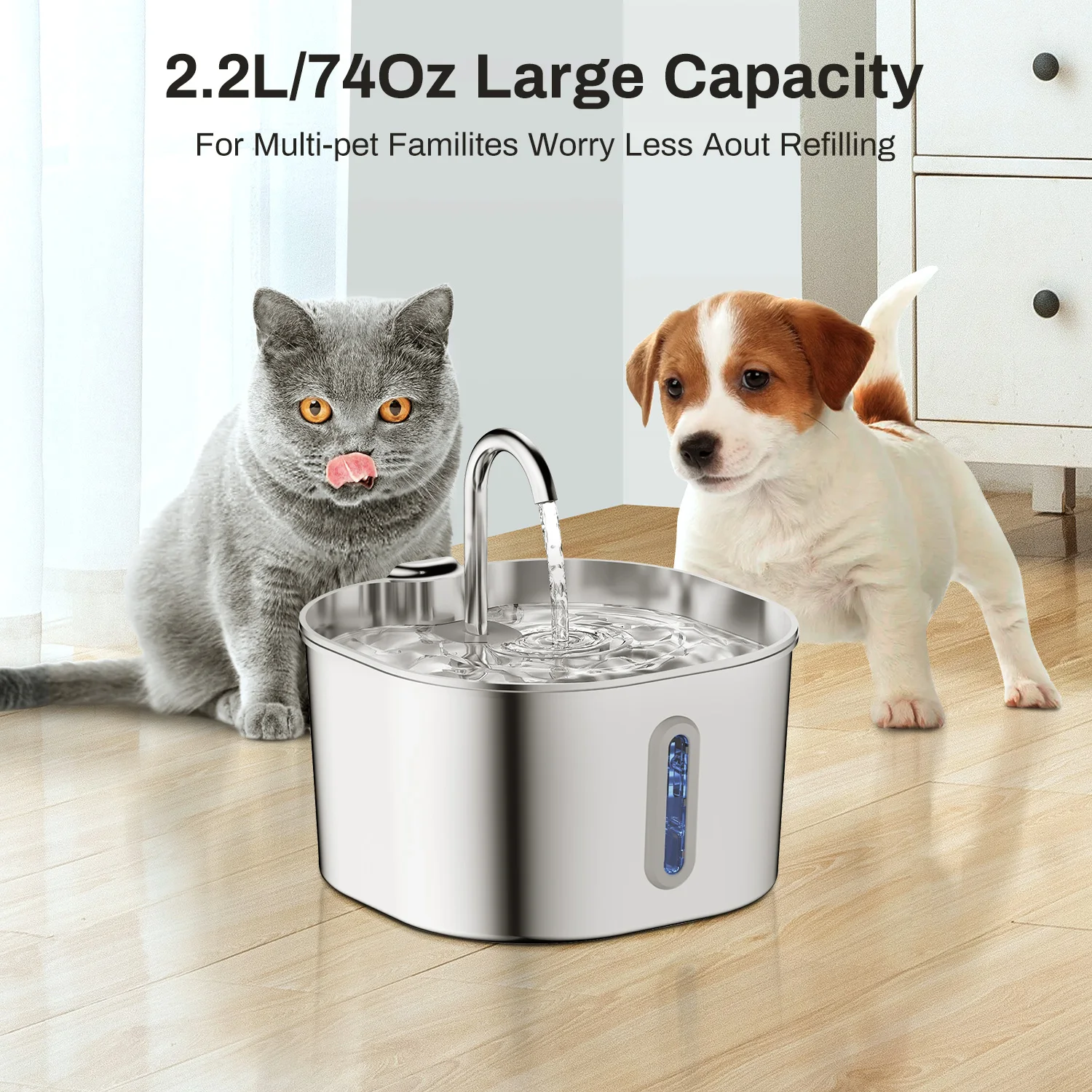 ZYFeeder 2.2L Automatic Cat Water Fountain | PetPal365