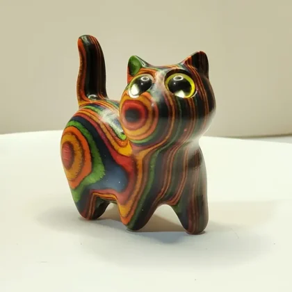 1 Painted Wooden Kitten Creative Wooden