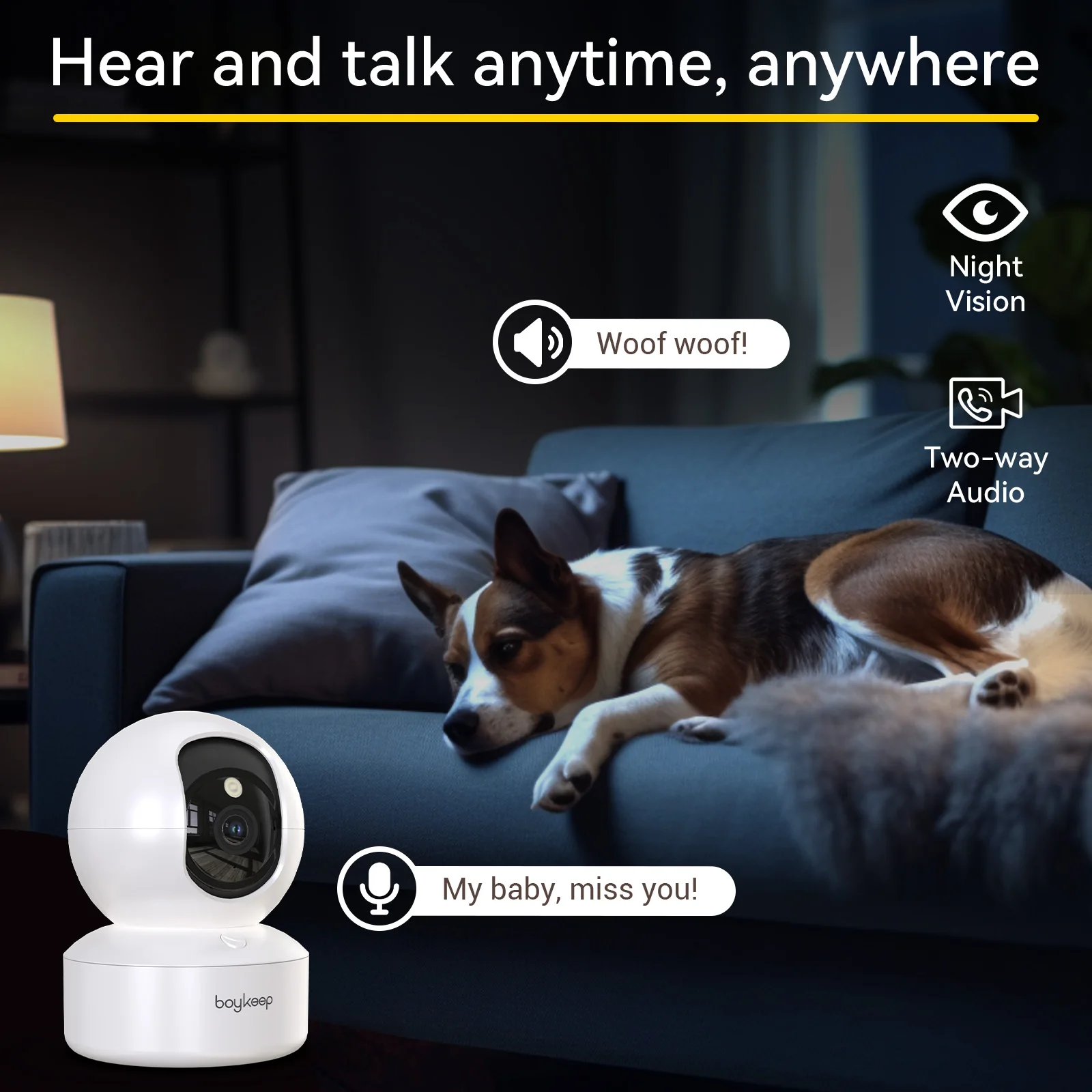 Boykeep 2K Pet Dog Camera with | PetPal365