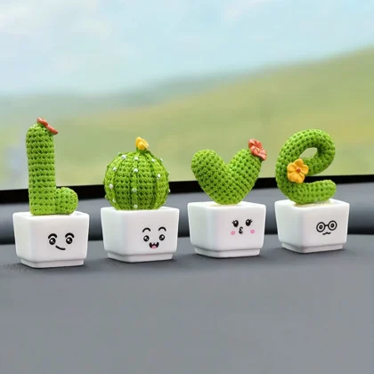 Resin Succulent Cactus Mini Green Plant Car Office Home